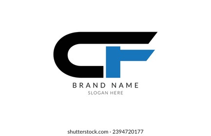cf diseño de plantilla de logotipo de letra azul negra.