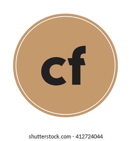 cf brown letters ,abstract background logo, design identity in circle, alphabet letter