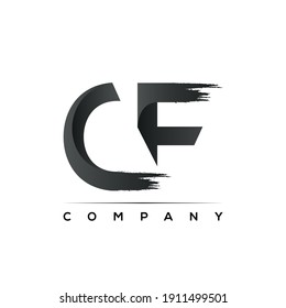 CF Brush letter logo design vector