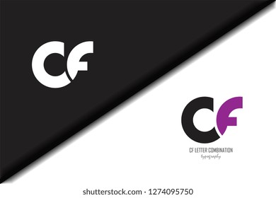 cf c f circle letter black purple white lowercase combination modern creative alphabet gradient company letter logo design vector icon template trendy - Vector