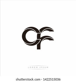 cf c f Initial Letter Split Lowercase Modern Monogram linked outline rounded logo
