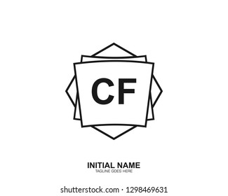 CF C F Initial logo letter with minimalist concept vector
