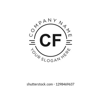 CF C F Initial logo letter with minimalist concept vector