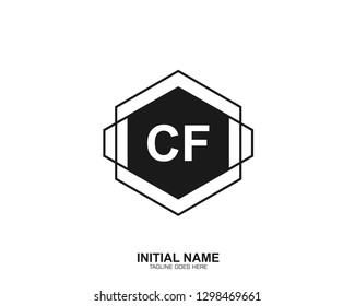 CF C F Initial logo letter with minimalist concept vector