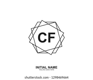 CF C F Initial logo letter with minimalist concept vector