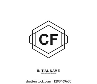 CF C F Initial logo letter with minimalist concept vector