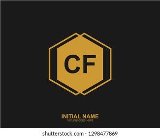 CF C F Initial logo letter with minimalist concept vector