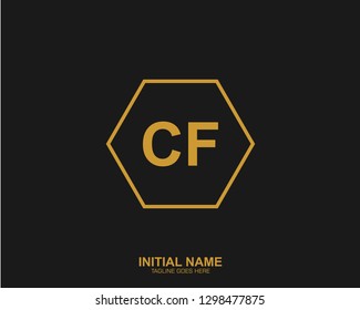 CF C F Initial logo letter with minimalist concept vector