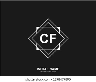 CF C F Initial logo letter with minimalist concept vector