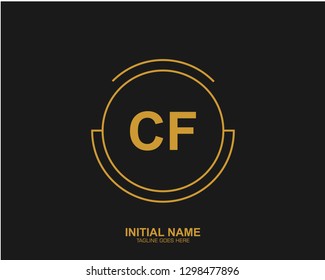 CF C F Initial logo letter with minimalist concept vector