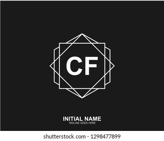 CF C F Initial logo letter with minimalist concept vector