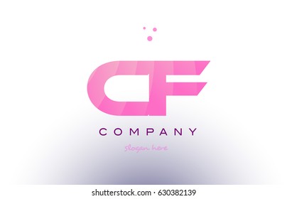 cf c f letter alphabet text pink purple dots creative company logo vector icon design template