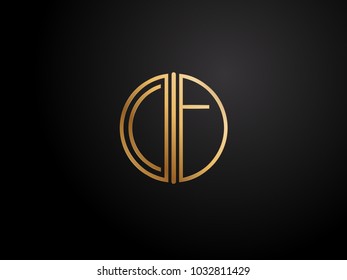 CF circle shape gold color design
