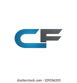 CF company linked letter logo blue