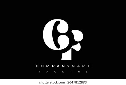 CF Creative Abstract Typography Logo Design. Elegant logo combining bold typography and creative shapes, ideal for branding and identity solutions.