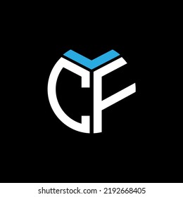  CF creative circle letter logo concept. CF letter design.
