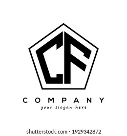 Diseño del logotipo de la carta creativa CF