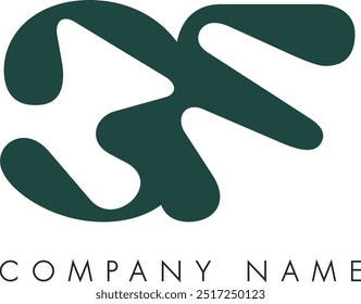 Diseño de Vector de logotipo de letra abstracta moderna creativa CF. Utilizable para su empresa o negocio e identidad de marca.