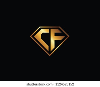 CF diamond shape gold color design