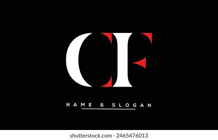 CF, FC Abstract Letters Logo Monogram