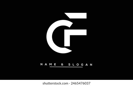 CF, FC Abstract Letters Logo Monogram