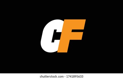 CF FC abstract vector logo monogram template