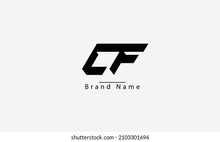 CF FC C F abstract vector logo design template