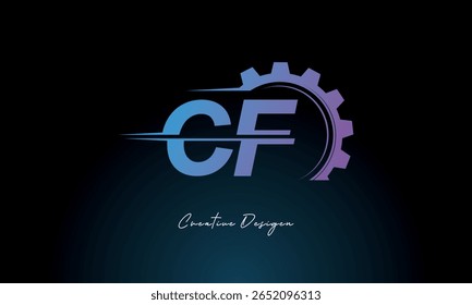 CF Gear Fusion Logo – Industrial Tech-Inspired Letter mark Futuristic Industrial Letter Mark Design for Technology and Engineering Brands.