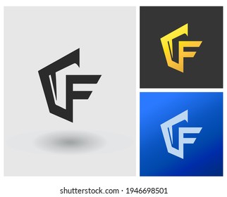 CF GF Creative logo in Gradient modern monogram with square apps template idea