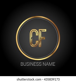 CF golden initial circle logo for company