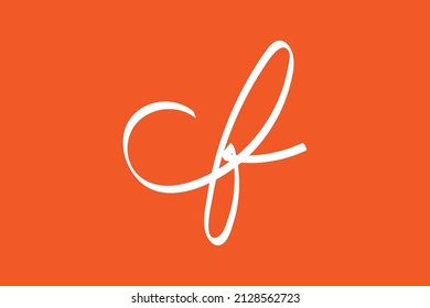 cf logotipo escrito a mano para identidad. cf caligrafía manuscrita inicial, para monograma y logotipo. 