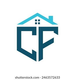 CF House Logo Design Template. Letter CF Logo for Real Estate, Construction or any House Related Business