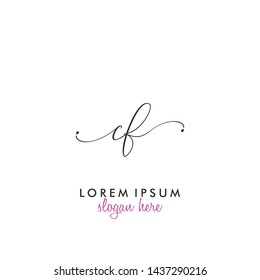 CF Initial beauty monogram logo vector