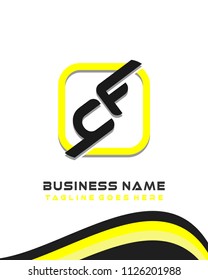 CF initial box letter logo template vector