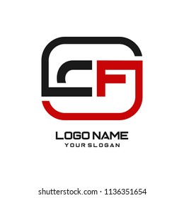 CF initial box letter logo template vector