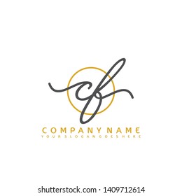 CF Initial handwriting logo concept