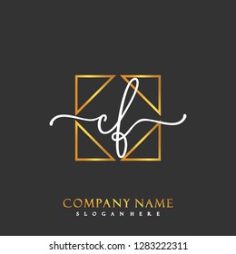 CF Initial Handwriting logo template vector