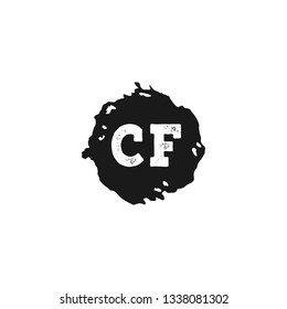 CF  Initial Handwriting logo template vector