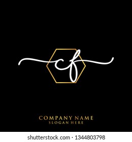 CF Initial handwriting logo template