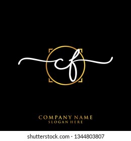 CF Initial handwriting logo template