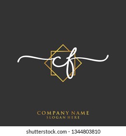 CF Initial handwriting logo template