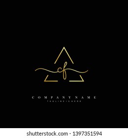 CF initial handwriting logo template vector