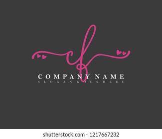 CF Initial handwriting logo vector