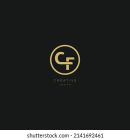CF initial letter logo design template