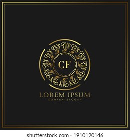 CF Letra inicial patrón de logotipo de lujo en vectores de arte para restaurante, Royalty, Boutique, Cafe, Hotel, Heraldic, Joyería, Moda y otras ilustraciones vectoriales.