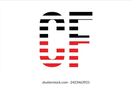 CF initial letter negative space minimal logo design vector. monogram, symbol, emblem, elegant, abstract, sign, typography, minimalist, premium, flag, business, company, corporate, commercial, brand