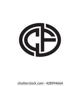 CF initial letters looping linked ellipse monogram logo