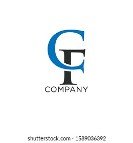 cf initial logo luxury premium design vector