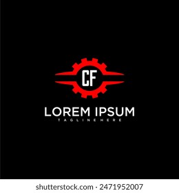 CF initial monogram for automotive logo design vector
