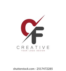 CF initial monogram with letter creative logo